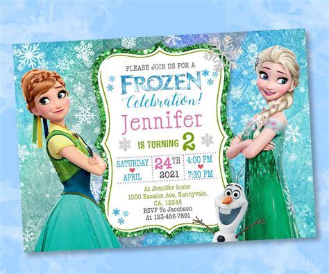 ELSA ANNA INVITATION Frozen Birthday Invitation Disney | Etsy in 2021 ...