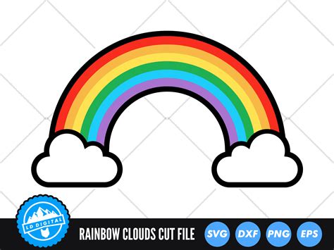 Rainbow Clouds SVG | Layered Rainbow SVG Graphic by lddigital ...