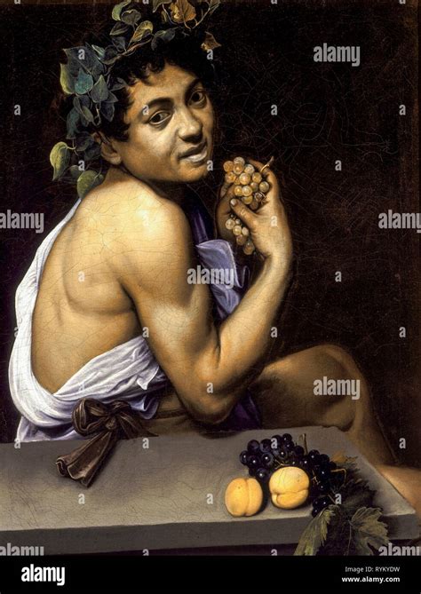 Young Sick Bacchus, Caravaggio, circa 1593, Baroque painting Stock ...