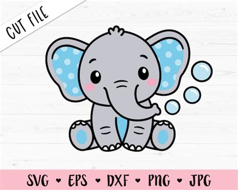 Baby Elephant SVG Cute Elephant Boy Cut File Sweet Elephant - Etsy