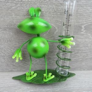 Frog Rain Gauge Garden Metal Stake Decorative Outdoor Yard - Etsy