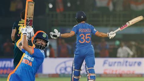 IND vs AUS 1st T20 Highlights: Rinku seals thriller after SKY's 42-ball ...