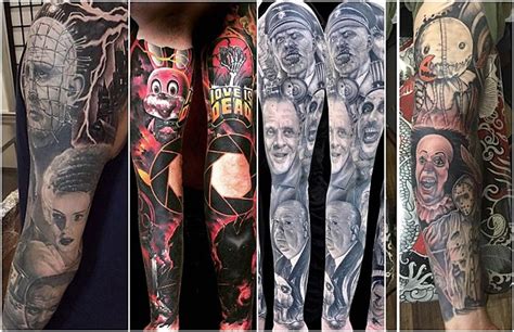 10 insane tattoo sleeves dedicated to horror films