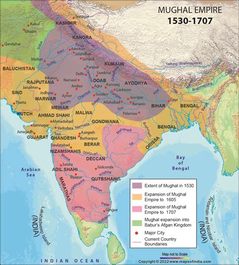 Mughal Empire Map, Mughal Empires