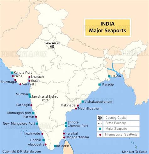 Los puertos marítimos en la India mapa - Indio puerto mapa (en el Sur ...