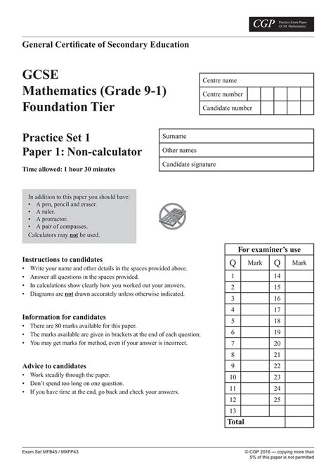 GCSE Maths Edexcel Practice Papers: Foundation | CGP Books