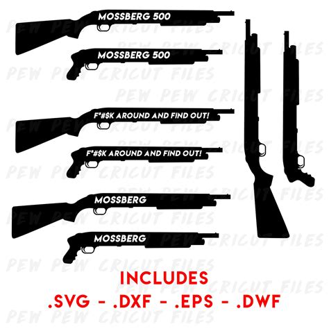 Mossberg 500 SVG Gun Cricut Files Mossberg Silhouettes Shotgun Vector ...