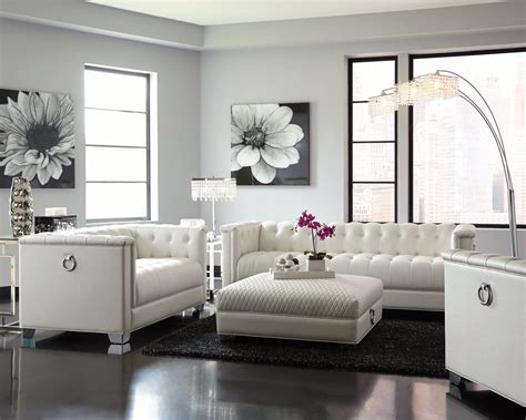 Chaviano Pearl White Living Room Set from Coaster | Coleman Furniture