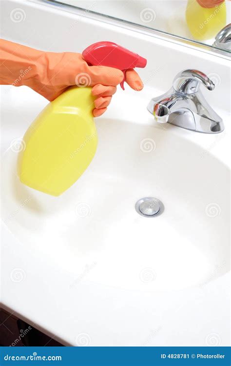 Cleaning Bathroom Sink stock image. Image of chemical - 4828781