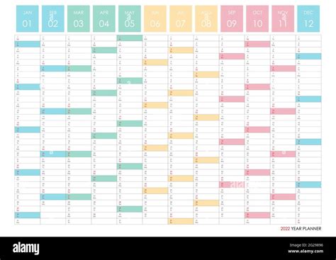 Planner calendar for 2022. Wall organizer, yearly planner template ...