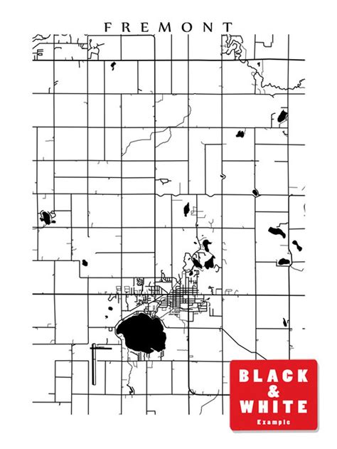 Fremont MI Map Michigan Poster | Etsy