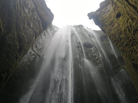 Gljufrafoss Waterfall. Winter Landscape. Iceland Stock Image - Image of ...