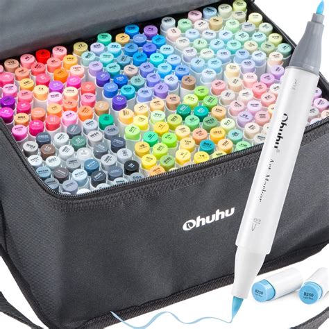 Colouring Pens: Ohuhu 48 Pastel Colours Permanent Marker Pens Dual Tip ...