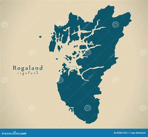 Modern Map - Rogaland Norway NO Stock Illustration - Illustration of ...