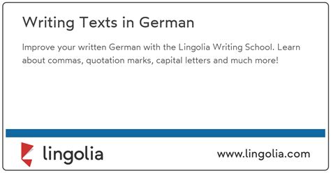 Writing Texts in German