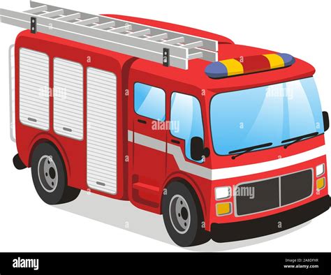 Fire truck cartoon illustration Stock Vector Image & Art - Alamy