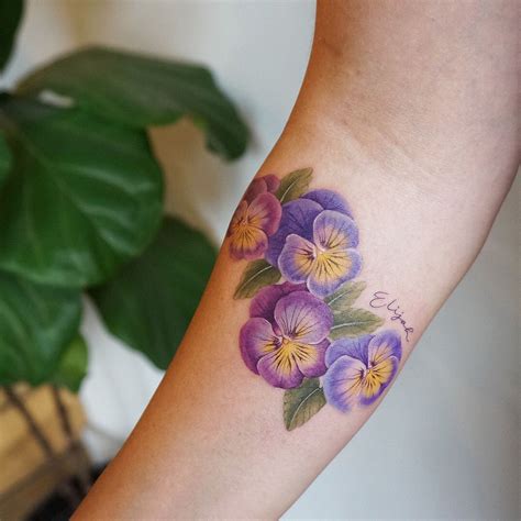 G.NO on Instagram: "#torontotattoo #tattoopeople #pansy #flowertattoo # ...