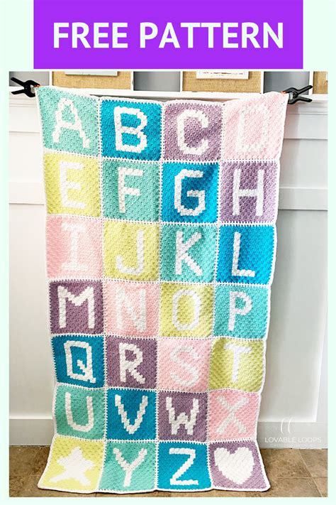 Crochet Letters Patterns Alphabet Blanket C2C (Free & Easy) | Crochet ...