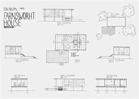 Farnsworth House Plan Section Elevation | Images and Photos finder