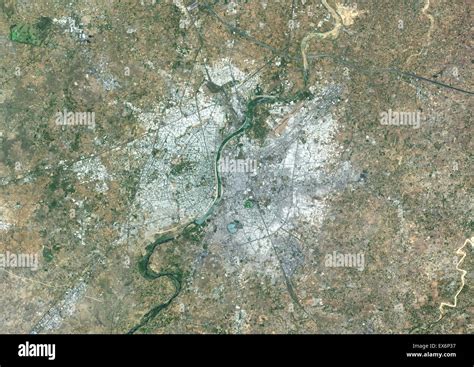 Colour satellite image of Ahmedabad, India. Image taken on May 30, 2014 ...