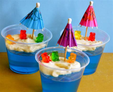 Jello Custard Bears At The Beach | Party snacks, Fun kids food, Snacks