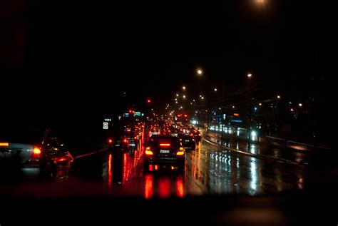 Black car, Traffic, Road, Night city HD wallpaper | Wallpaper Flare