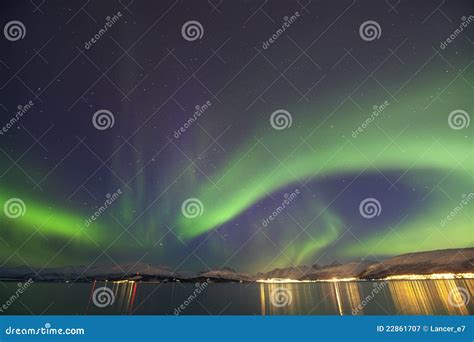 Aurora borealis stock image. Image of dark, norway, green - 22861707