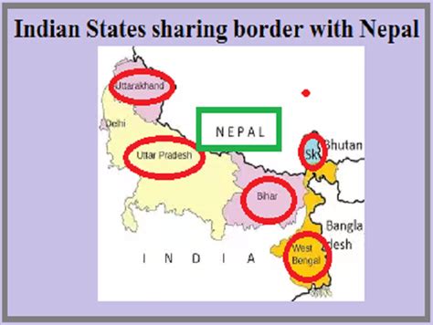 Which States of India share boundaries with Nepal?