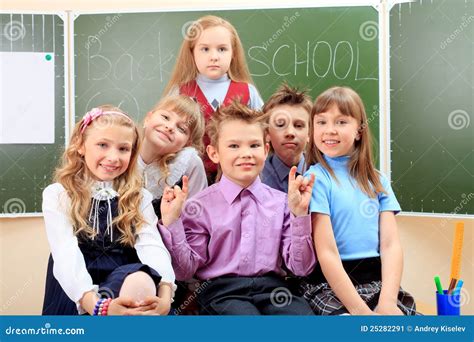 Classmates stock image. Image of childhood, blackboard - 25282291