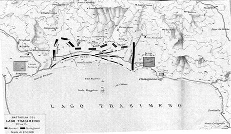 Map of the Battle of Lake Trasimene (from De Sanctis, Storia dei Romani ...