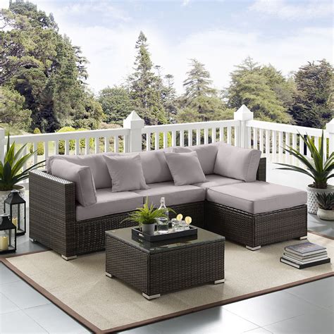 Outdoor Wicker Sectional Replacement Cushions : Kinbor 7pcs Outdoor ...