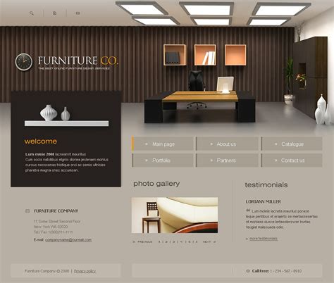 Furniture Website Template - Web Design Templates, Website Templates ...