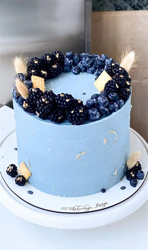 54 Jaw-Droppingly Beautiful Birthday Cake : Blue birthday cake