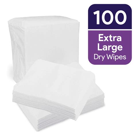 ProHeal Disposable XL Dry Wipes, 100 Pack – Ultra Soft Cleansing Cloths ...