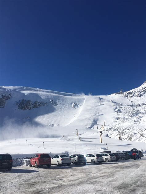 Glacier skiing at the beginning of october at soelden ski resort. Snow ...