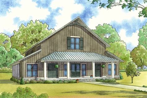 Two-Story 3-Bedroom Barndominium Inspired Country Home (Floor Plan ...