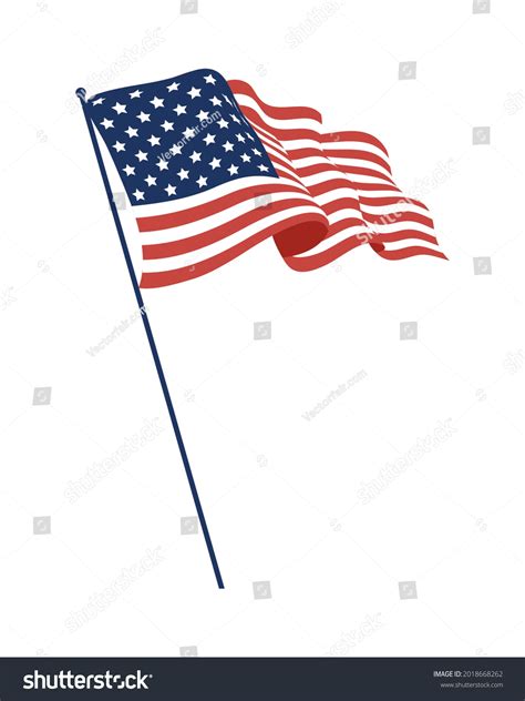 Usa Flag Waving Pole Stock Vector (Royalty Free) 2018668262 | Shutterstock