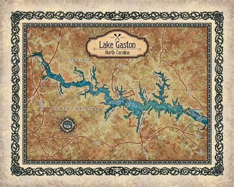 Lake Gaston, Lake Gaston Map, Lake Gaston NC, Lake Gaston Wall Art ...