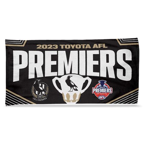 Collingwood Magpies 2023 Premiers Logo Beach Towel PH2