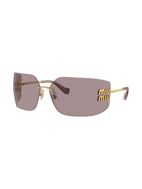 Miu Miu Eyewear Runway Frameless Sunglasses | Gold | FARFETCH BH