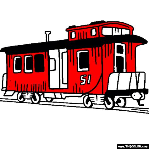 Caboose Coloring Page | Caboose Train Car Coloring Train Car, Toy Train ...