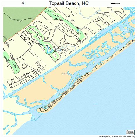 Topsail Beach North Carolina Street Map 3768040