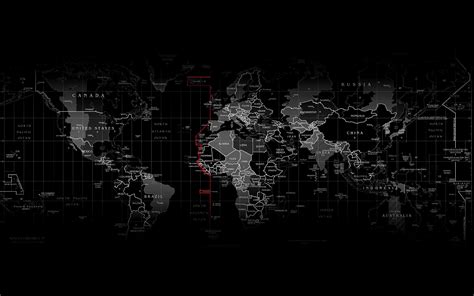 Black World Map Wallpaper