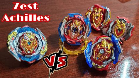 Zest Achilles VS Todos los Achilles / Beyblade Burst Battle - YouTube