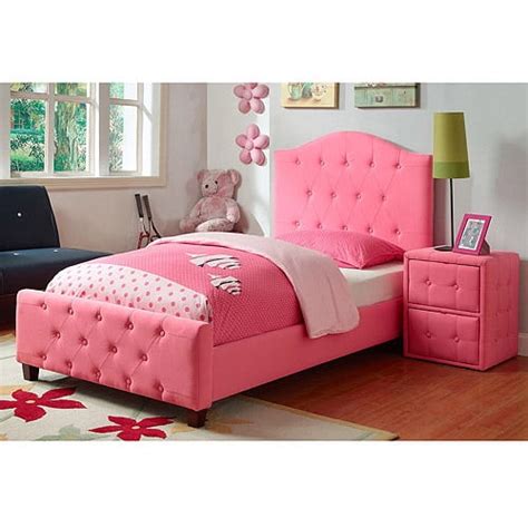 Diva Upholstered Twin Bed, Pink - Walmart.com - Walmart.com