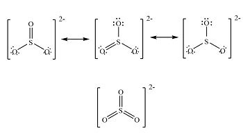 Explain the resonance structures for the sulfite ion, SO3^{2-}. | Study.com