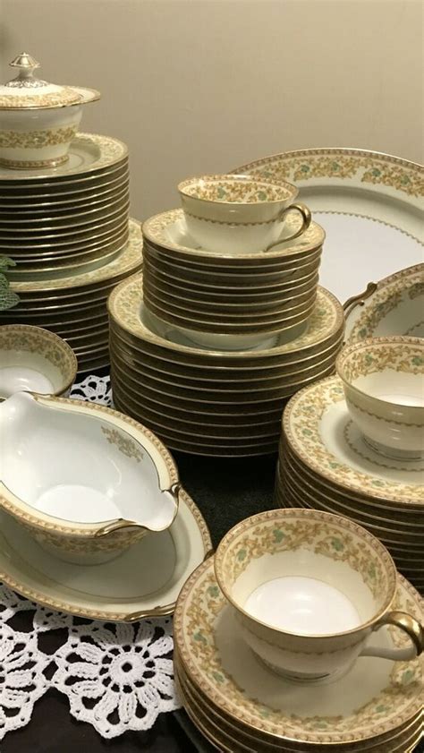 RARE NORITAKE, YVONNE CHINA, #3752, Crafted In Japan, 1934, 67 pc, Gold ...