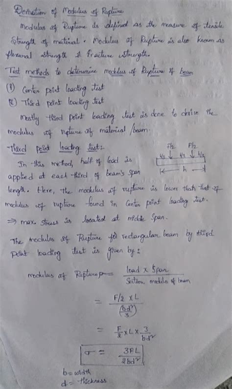 [Solved] how to derive the Modulus of rupture and elastic modulus ...