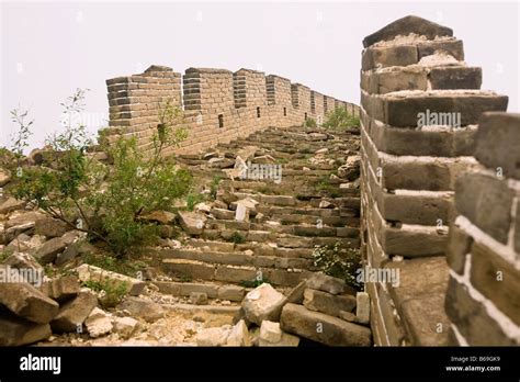 Old ruins of a wall, Great Wall Of China, Beijing, China Stock Photo ...