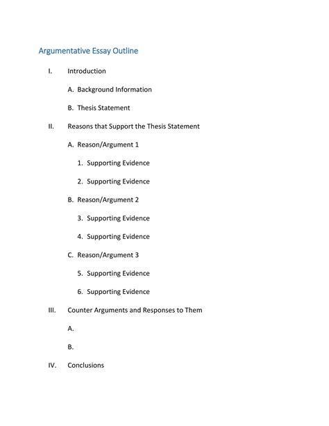 37 Outstanding Essay Outline Templates (Argumentative, Narrative ...